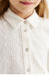 Трикотажная блузка из хлопка на кнопках с кружевом (SSFSG-228-22401-201) Silver Spoon