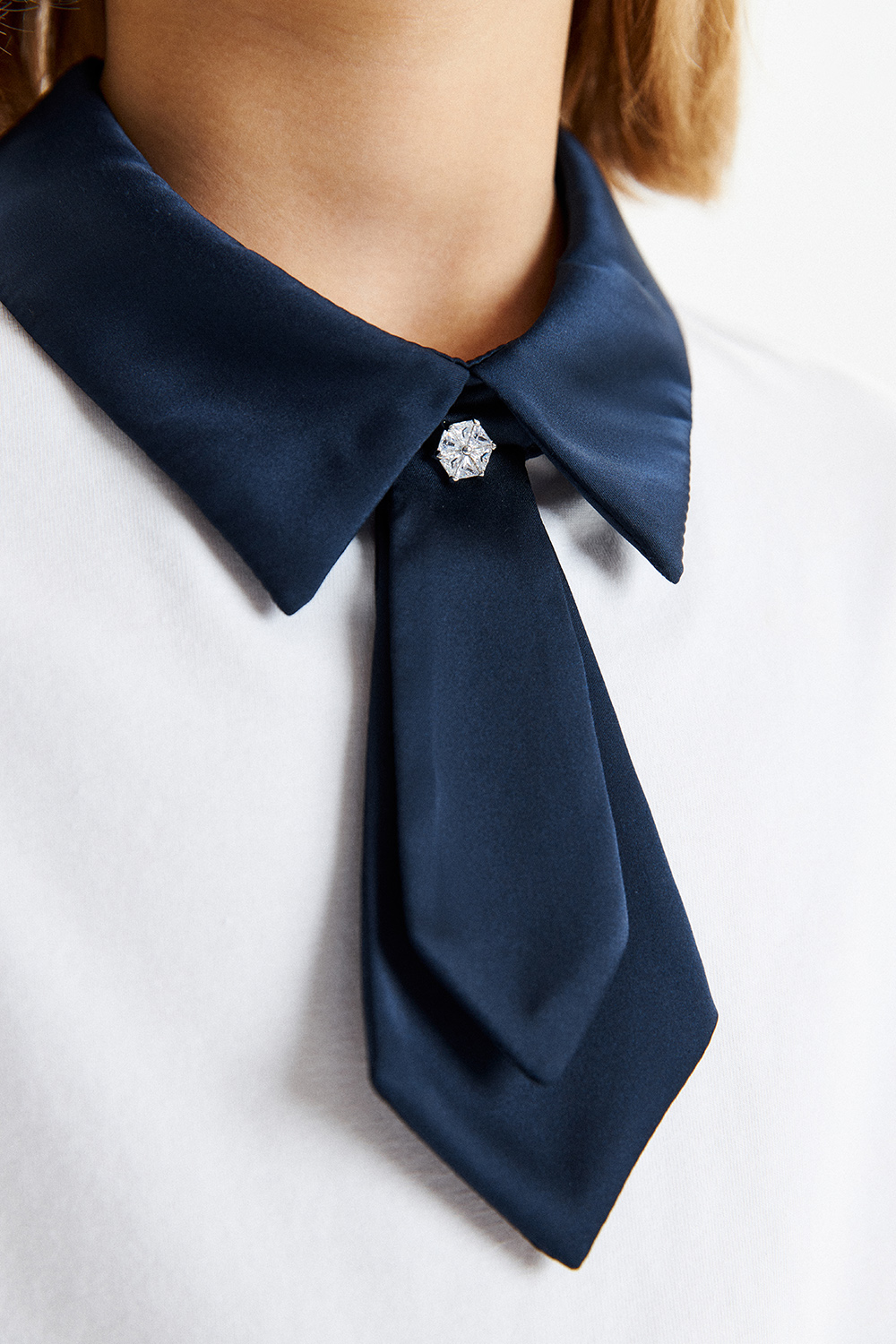 Трикотажная блузка с имитацией галстука (SSFSG-328-22901-229) Silver Spoon