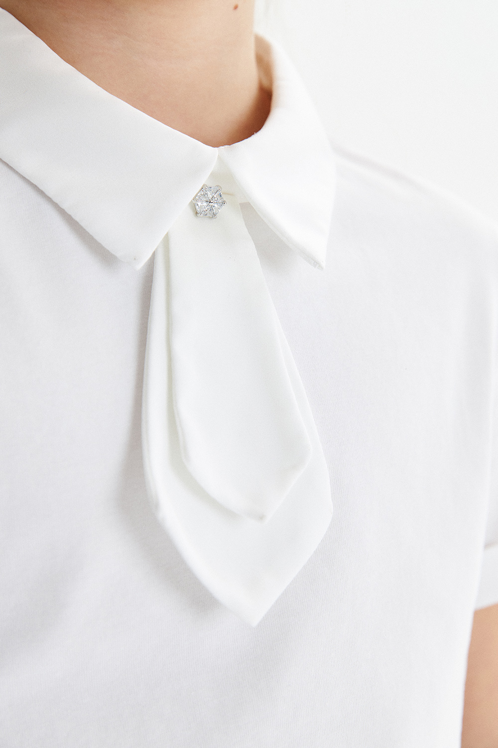 Трикотажная блузка с имитацией галстука (SSFSG-328-22901-200) Silver Spoon