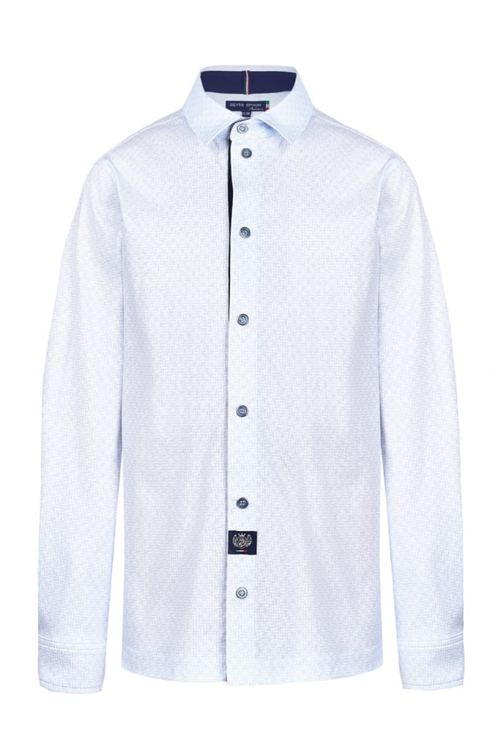 Трикотажная сорочка на кнопках из хлопка силуэта Comfort (SSFSB-028-14002-213) Silver spoon