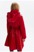 Утепленное пальто из фактурной ткани с расклешенной юбкой