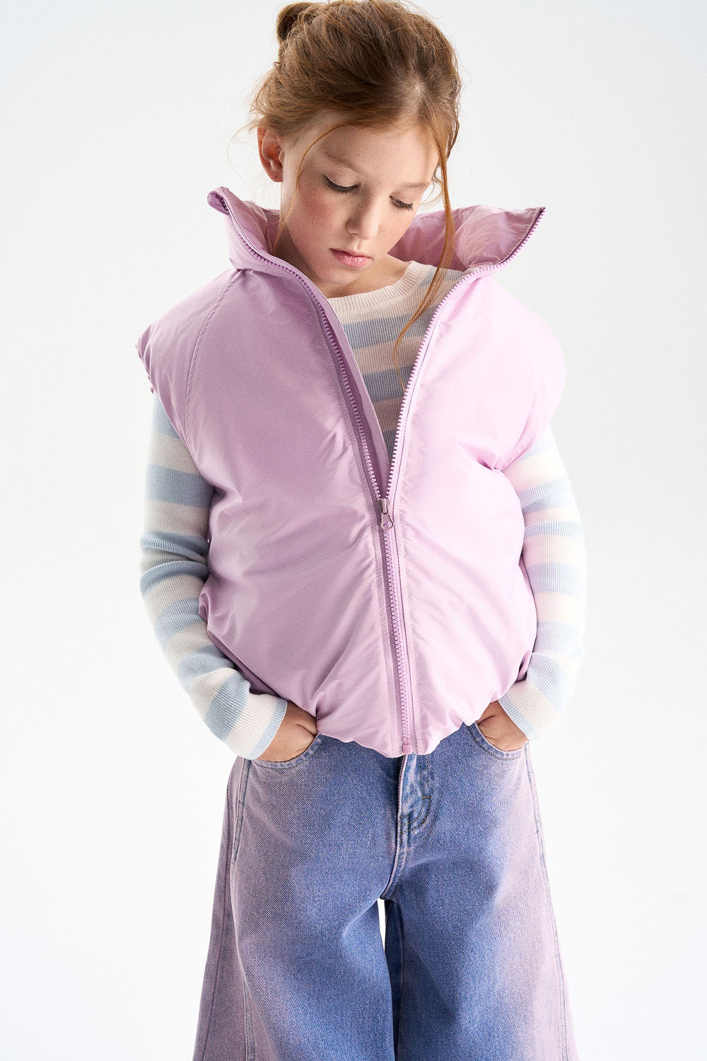 Утепленный жилет с высоким воротом (PUOSU-646-33302-446) Silver spoon