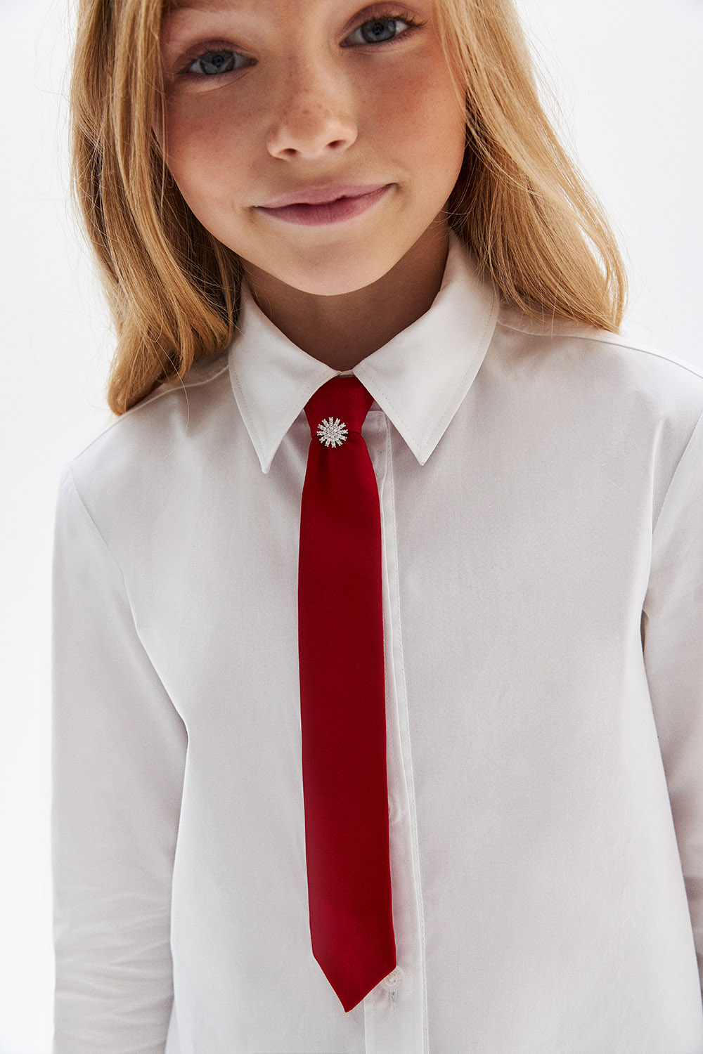 Узкий, укороченный галстук с фиксированным узлом (SSFSG-229-27904-416) Silver spoon