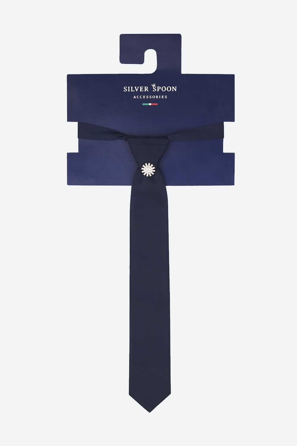 Узкий, укороченный галстук с фиксированным узлом (SSFSG-229-27904-300) Silver spoon