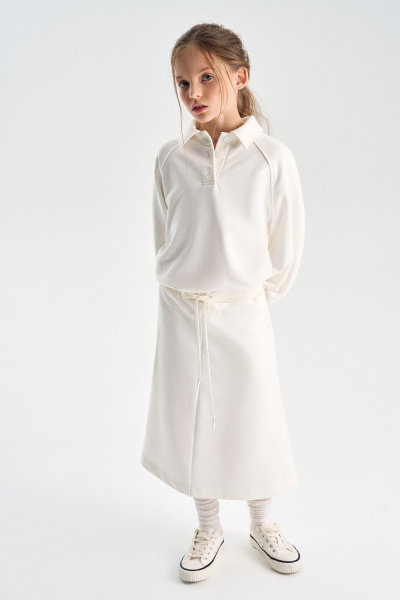 Юбка миди из хлопкового футера (PUPSG-628-26882-248) Silver spoon