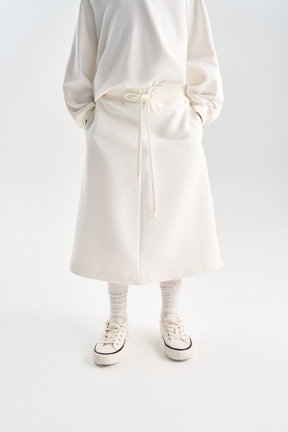 Юбка миди из хлопкового футера (PUPSG-628-26882-248) Silver spoon