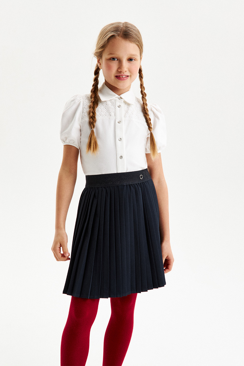 Юбка-плиссе с эластичным поясом (SSFSG-429-26807N-306) Silver spoon