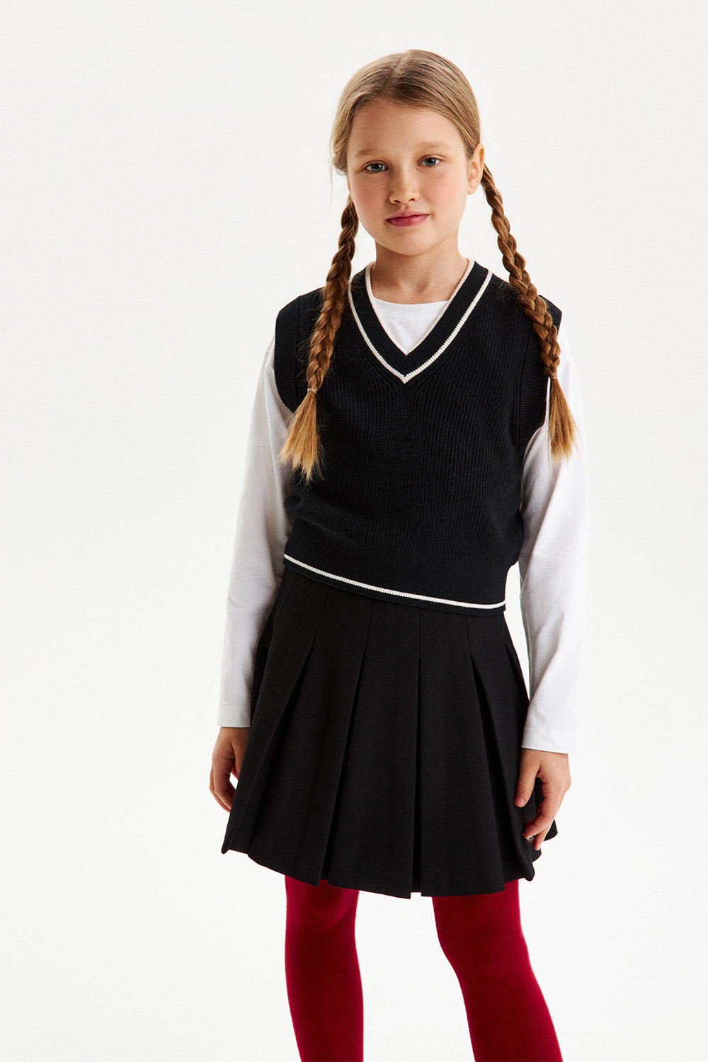 Юбка в складку из Milano jersey (SSFSG-528-26828-112) Silver spoon