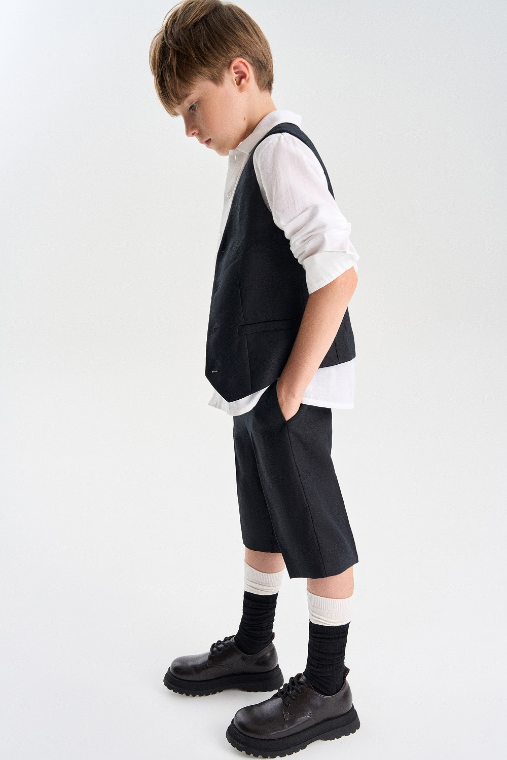 Жилет из 100% льна (SNFSB-649-13303-181) Silver spoon