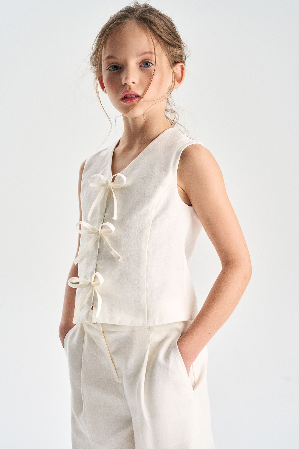 Жилет из 100% льна (SNFSG-629-23309-219) Silver spoon