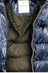 Зимняя куртка из блестящей ткани с двойным капюшоном