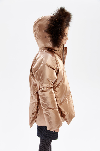 Зимняя куртка с натуральным мехом из блестящей ткани () Silver Spoon
