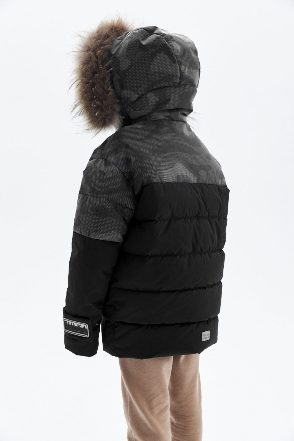 Зимняя удлиненная куртка с натуральным мехом