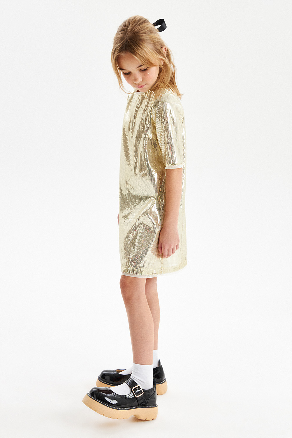 Золотое платье с пайетками (SNFWG-319-23614-900) Silver Spoon